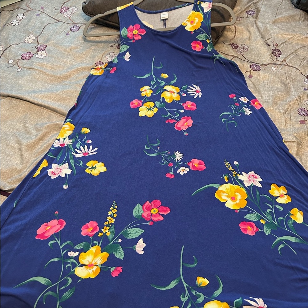 Old Navy Blue and Cream Dress